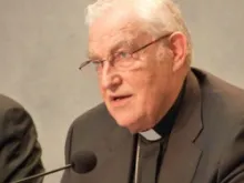 Cardinal Zenon Grocholewski, prefect of the Congregation for Catholic Education, presents the guidelines at the Vatican press office on June 25th, 2012