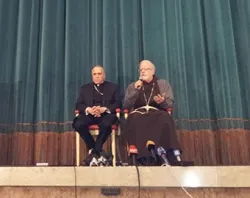 (L to R) Cardinals Daniel DiNardo and Sean O'Malley speak at a March 5, 2013 press conference at the North American College. ?w=200&h=150