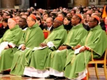 Cardinals at the Feb. 23, 2014 Mass at St. Peter's Basilica. 