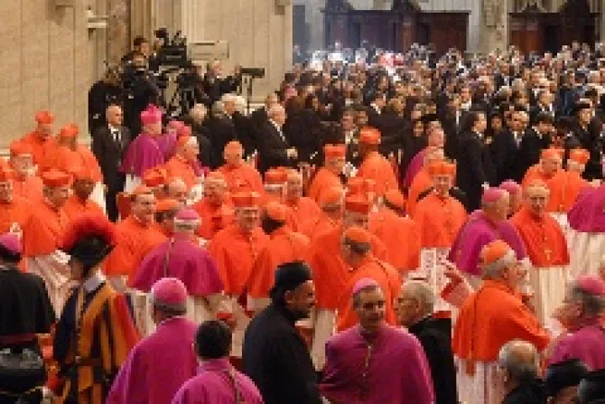 Cardinals greet each other after the consistory  Nov 24 in St Peters Basilica Credit Lewis Ashton Glancy CNA CNA500x320 Vatican Catholic News 11 24 12