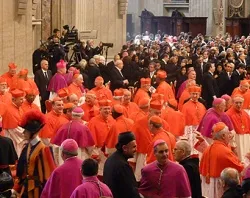 Cardinals greet each other following a consistory held Nov., 2012 in St. Peter's Basilica. ?w=200&h=150