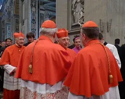Cardinals greet each other after the consistory on Nov. 24, 2012 in St. Peter's Basilica.?w=200&h=150