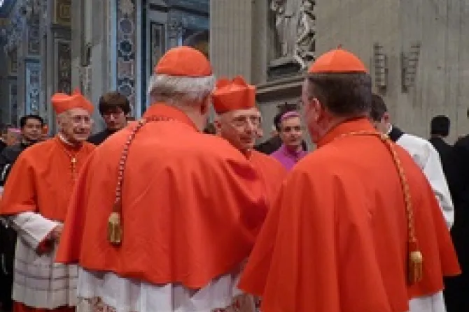 Cardinals greet each other after the consistory on November 24 2012 in St Peters Basilica CNA Vatican Catholic News 11 24 12