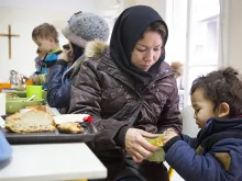 A Caritas Athens soup kitchen for refugees in Greece. 