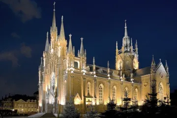 Catholic Cathedral Moscow Night