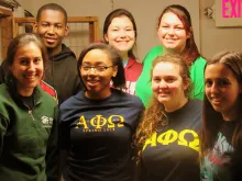 Catholic University of America students volunteering at the Jordan House in Washington, DC, as part of the MLK Day of Service, Jan. 18, 2016. 
