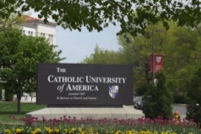Catholic University of America sign CNA500x315 US Catholic News 4 10 12