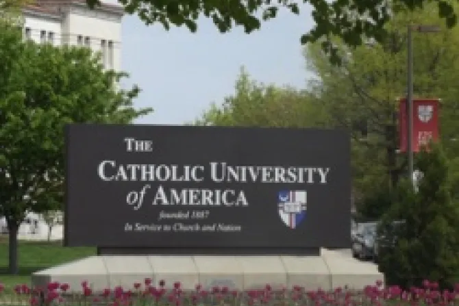 Catholic University of America sign CNA US Catholic News 4 10 12