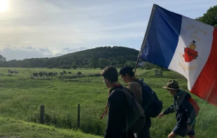 Catholic scouts participate in the Chartres pilgrimage, June 2019.   Courtney Grogan/CNA.