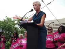 Planned Parenthood Federation of America CEO Cecile Richards speaks during a rally in support of the organization.