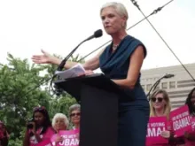 Cecile Richards, president of the Planned Parenthood Federation of America, speaks during a rally for the organization.