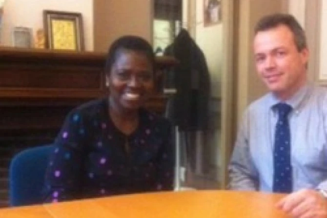 Cecilia Taylor Camara with Jorge Nuo Mayer CNA World Catholic News 2 29 12