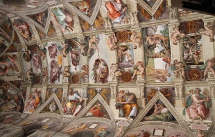 Ceiling of the Vatican's Sistine Chapel on Oct. 29, 2014.   Bohumil Petrik/CNA.