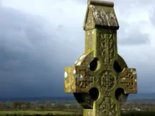 Celtic Cross on the hill at Cashel, Tipperary, Ireland. 