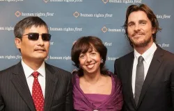 Chen Guangcheng, Elisa Massimino, President and CEO of Human Rights First, and Christian Bale at the award dinner. Photos by Michael Ian for Human Rights First.?w=200&h=150
