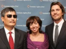 Chen Guangcheng, Elisa Massimino, President and CEO of Human Rights First, and Christian Bale at the award dinner. Photos by Michael Ian for Human Rights First.