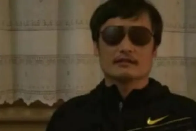 Chen Guangcheng appears in a youtube video after escaping from house arrest in China on April 22 2012 CNA World Catholic News 4 30 12