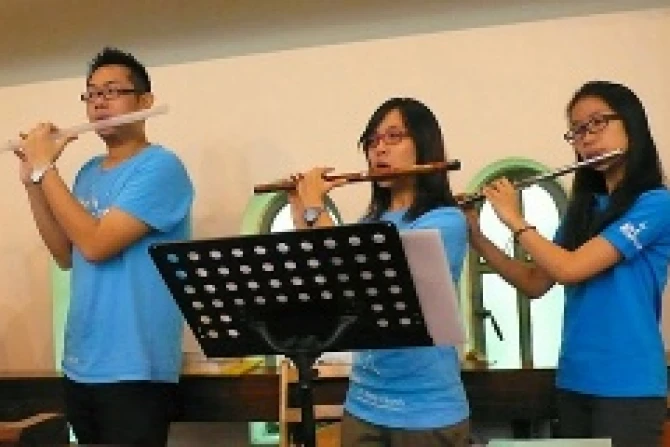 Choir at St Francis of Assisi Church in Hong kong Credit SFAC FYKF 2 CNA 12 13 13