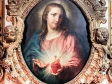 An image of the Sacred Heart in the Church of the Jesu, in Rome.