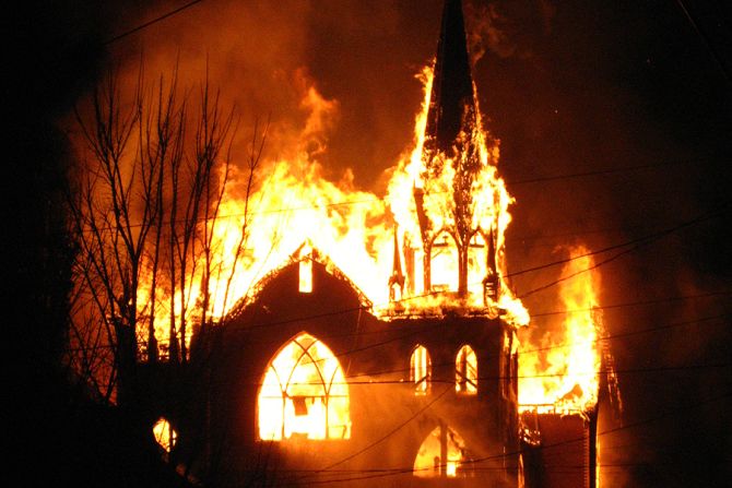 Church on fire Credit butterbits via Flickr CC BY SA 20 CNA 8 3 15