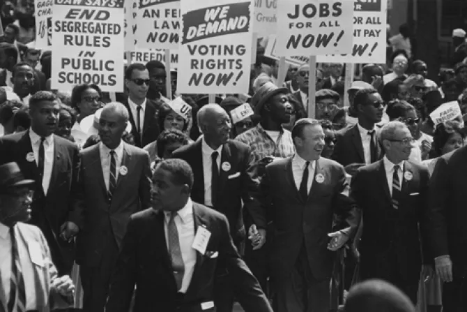 Civil Rights Leaders march from the Washington Monument to the Lincoln Memorial on Aug 28 1963 Courtesy of the National Archives and Records Administration CNA 4 3 13