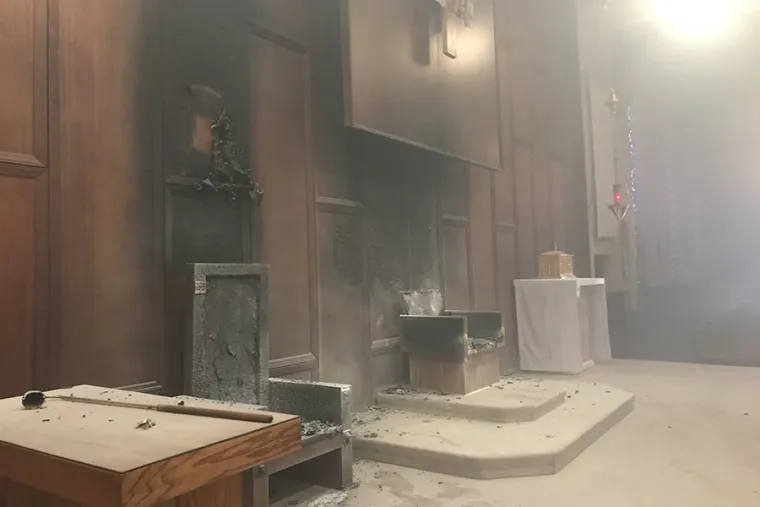 The Co-Cathedral of St. Thomas More after the June 5, 2019 fire. Credit: St Thomas More parish.