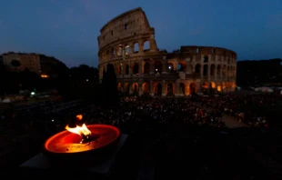 Stations of the Cross at Rome's Colosseum April 19, 2019.   Daniel Ibanez