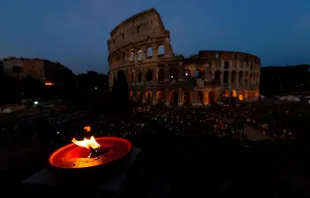Stations of the Cross at Rome's Colosseum April 19, 2019.   Daniel Ibanez
