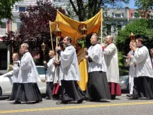 Corpus Christi procession in downtown Washington DC. 
