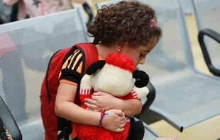Corridori Umanitari event at the Fiumicinio Airport in Rome, Italy, where 70 refugees were welcomed on Oct. 24, 2016.   Lucia Ballester / CNA.