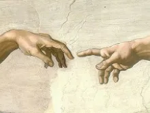   Creation of Adam in the Sistine Chapel. 