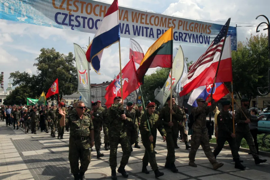 A multi-national military group participates in a pilgrimage for peace to the shrine of Our Lady of Czestochowa, Aug. 14, 2016. ?w=200&h=150
