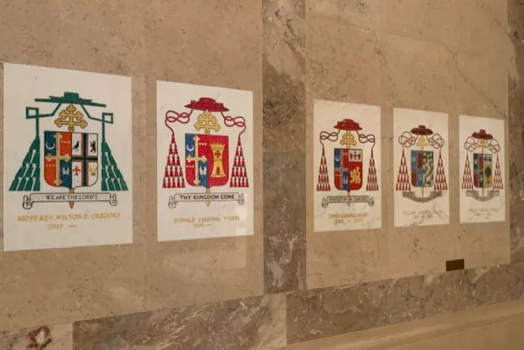 Coats of arms on display in the Cathedral of St. Matthew, Washington, after the removal of the arms of Theodore McCarrick. ?w=200&h=150