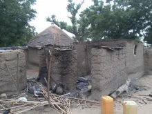 Damage from an attack by Boko Haram, in Kaya, Madagali, Nigeria, on June 11, 2018. 