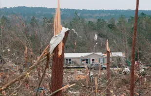 Damage is seen from a tornado which killed at least 23 people in Beauregard, Ala., March 4, 2019.   Tami Chappell/AFP/Getty Images.