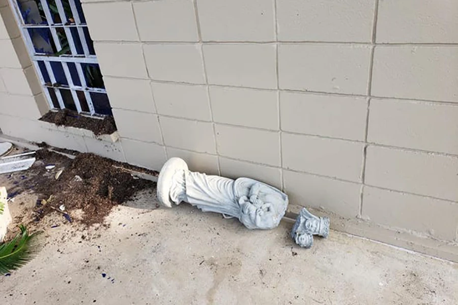 Damage outside Immaculate Heart of Mary parish in Tioga, La. Courtesy photo.?w=200&h=150