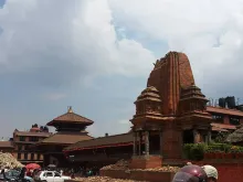 Damaged temples in Bhaktapur, Nepal, following the April 25, 2015 earthquake. Photo courtesy of the Nepal Jesuit Society.