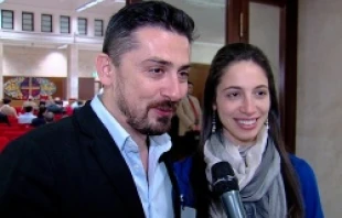 Dan and Julia Calinescu speak with CNA during a May 3, 2014 international prolife leaders conference in Rome   Andreas Dureren/CNA