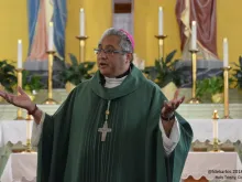 Bishop Daniel Garcia preaching during a Day of Reflection in July, 2018. 