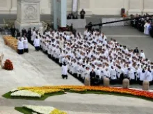 Clergy section at the April 27 Canonization Mass in St. Peter's Square. 