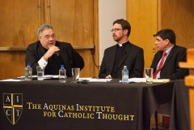 Debate a the Aquinas Institute for Catholic Thought on Jan 28 2012 Credit St Thomas Aquinas Catholic Center CNA 1 29 13
