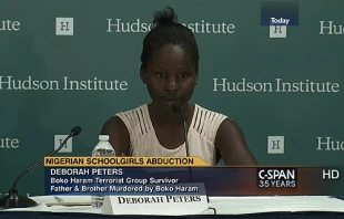 Deborah Peters was abducted by Boko Harma in Nigeria and survived.   C-SPAN.