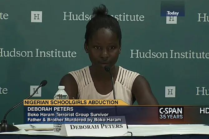 Deborah Peters was abducted by Boko Harma in Nigeria and survived Credit C Span CNA 5 19 14