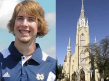 The late Declan Sullivan and the Basilica of the Sacred Heart on Notre Dame's campus