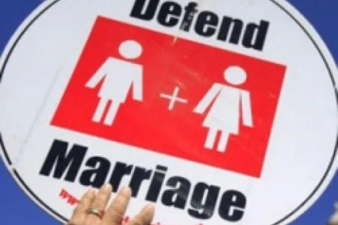 Defend marriage sign Credit National Organization for Marriage CNA Catholic News US 11 28 12