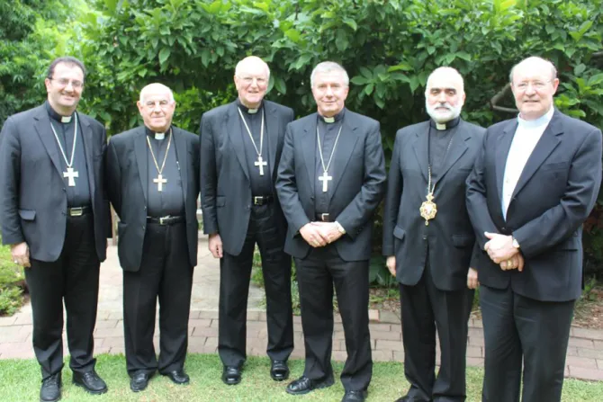 Delegation of Australian Bishops visiting refugees in Iraq and Lebanon Credit Aoife Connors Australian Catholic Bishops Conference CNA 12 1 14