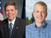 Democrat Sen. Mark Begich of Alaska (left) and Republican candidate Dan Sullivan (right).