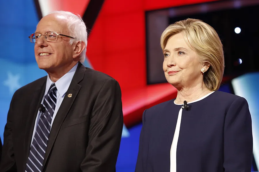 Democratic presidential candidates Bernie Sanders and Hillary Clinton. ?w=200&h=150