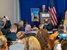 US Deputy Secretary of State John Sullivan co-hosts an event on 'The Human Rights Crisis in Xinjiang' in New York City, Sept. 24, 2019. 