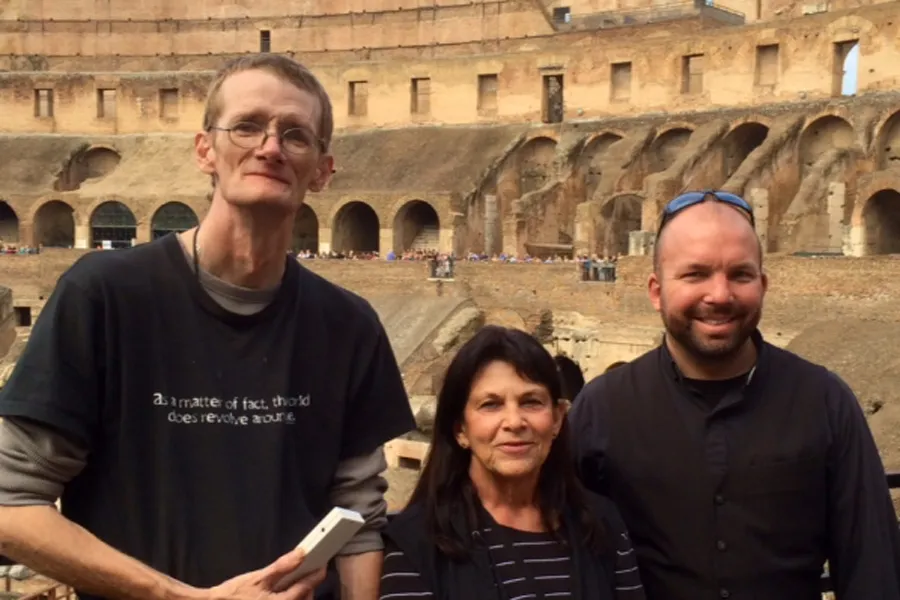 Derrick Yearout, far left, inside the Colosseum on a recent pilgrimage to Rome. Photo courtesy of Tanya Cangelosi. ?w=200&h=150
